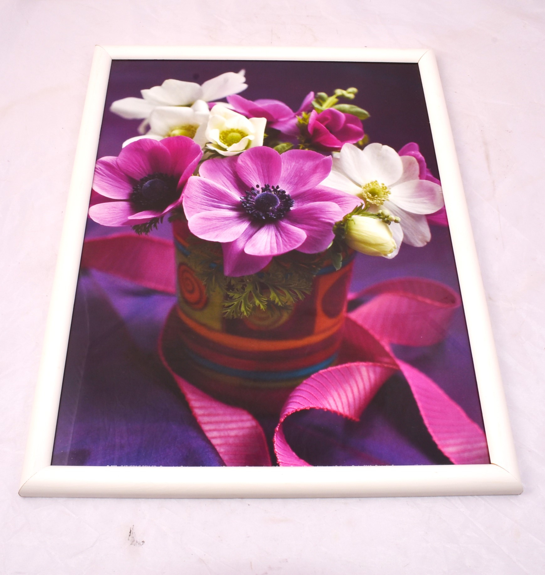 2 cadres porte-photo minnie - kit de trois toiles cuisines -tableau mural peint à la main avec cadre en bois " nature morte - Bon état - Photo 2